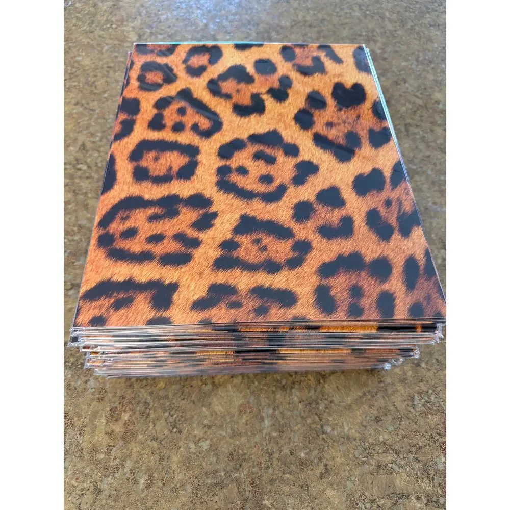 Leopard Print Pocket Folders Set of 60